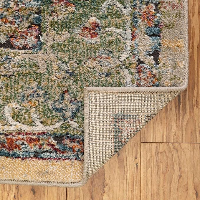 Unique Loom Isabella Collection Area Rug - Rossellini (5' 4" Square, Green/ Blue)