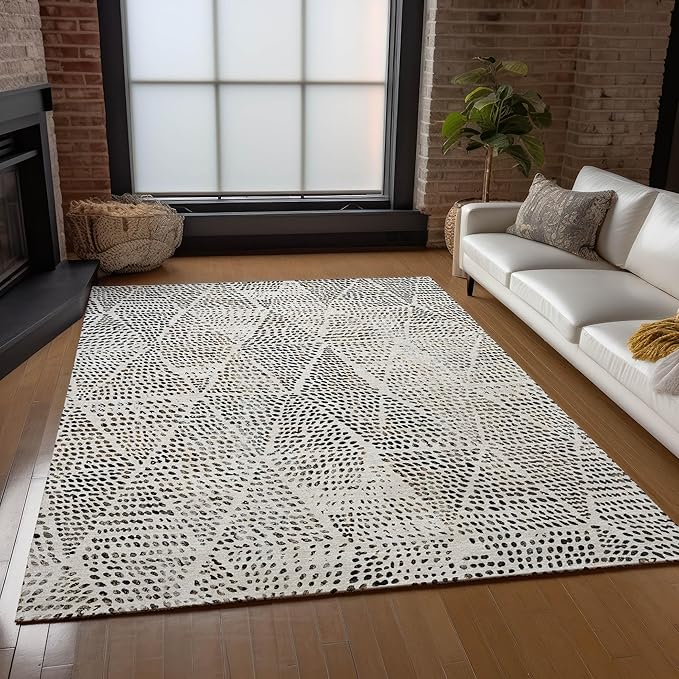 Addison Rugs Chantille ACN591 Ivory 2'6" x 3'10" Indoor Outdoor Area Rug, Easy Clean, Machine Washable, Non Shedding, Bedroom, Living Room, Dining Room, Kitchen, Patio Rug