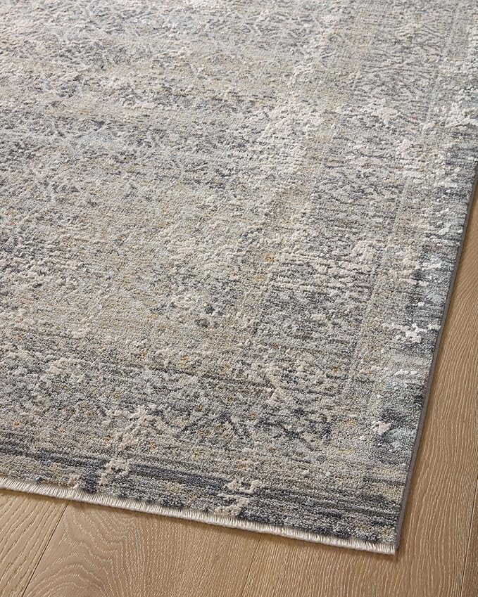 Loloi Amber Lewis Alie Collection ALE-04 Sky/Stone 2'-7'' x 10'-0'', .13'' Pile Height, Runner Rug