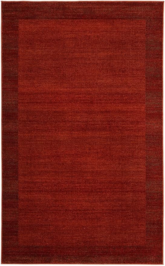 Rugs.com Angelica Collection Rug – 5' x 8' Terracotta Medium Rug Perfect for Bedrooms, Dining Rooms, Living Rooms