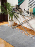 Hand Knotted Loom Wool ECO-Friendly Area Rugs - 2'6''x10', Runner, Light Blue Color, Solid Plain Design, High Pile Thick Handmade Anti Skid Rugs for Living Room (L00111)