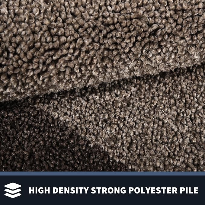 PURRUGS Dirt Trapping Door Mat 34" x 60", Non-Slip/Skid Machine Washable Entryway Rug, Shoes Scraper, Throw Rug, Super Absorbent Area Rug for Muddy Wet Shoes and Paws, Grayish Brown & Coffee