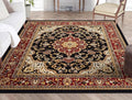 Well Woven Barclay Collection Medallion Kashan Black 8x10 Area Rug - for Living Room, Bedroom, and Dining Room