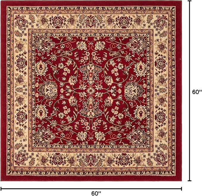 Unique Loom Sialk Hill Collection Area Rug - Washington (5' Square Burgundy/Cream)