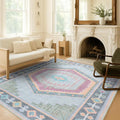 Fame Living Washable Area Rug. Modern Farmhouse. Vintage. Turkish. Bohemian. Distressed. Oriental. Traditional. Rugs for Living Room. Dining. Bedroom. Office. Entryway. Foyer. (856GP, 9'5" x 14')