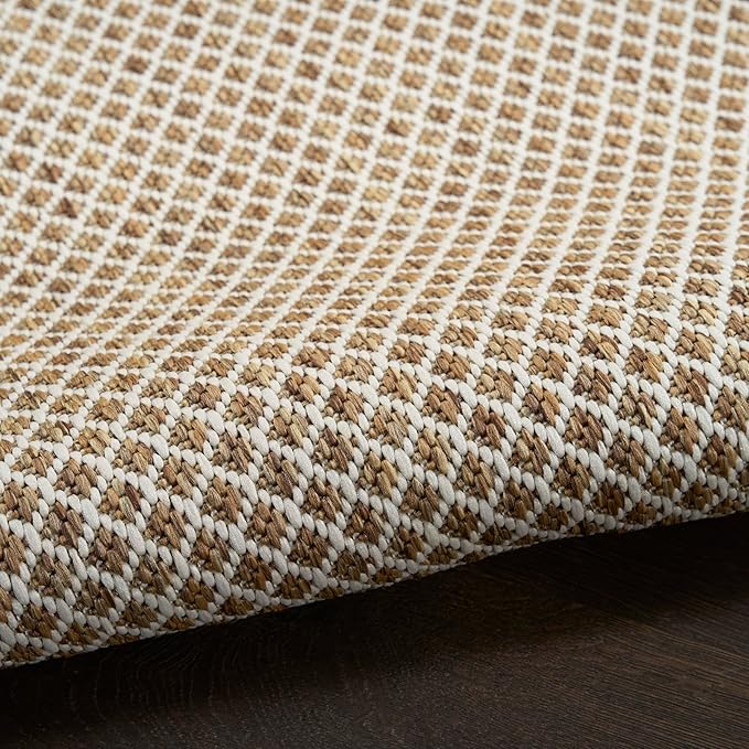 Nourison Home Courtyard Jute Ivory 5' x 7' Area Rug - Easy Clean, Non Shedding, Bed Room, Living Room, Dining Room, Kitchen (5' x 7')