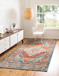 Unique Loom Isabella Collection Area Rug - Rossellini (6' 1" x 9' Rectangle, Rust Red/ Beige)