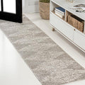 JONATHAN Y Elm Diamond Stripe Shag Gray/Ivory Runner Rug, 2x8, Geometric, Bohemian, Contemporary, Easy-Cleaning for Living Room, Bedroom, Kitchen, Pet Friendly, Non-Shedding (MOH408B-28)