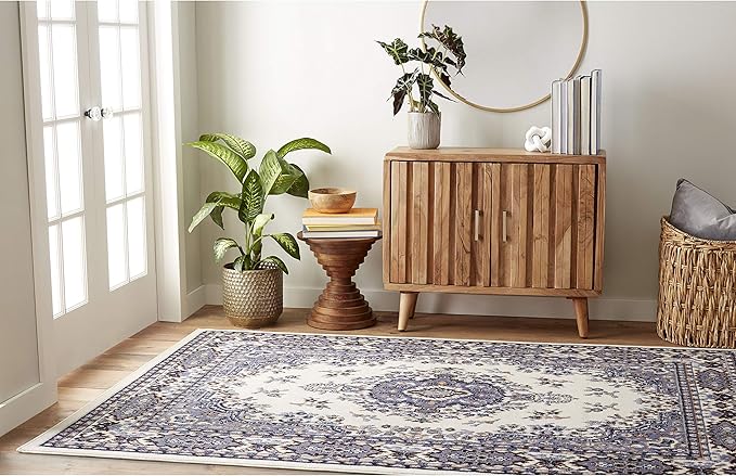 Home Dynamix Premium Sakarya Traditional Medallion Border Area Rug, Porcelain, 7'8"x10'7" Rectangle