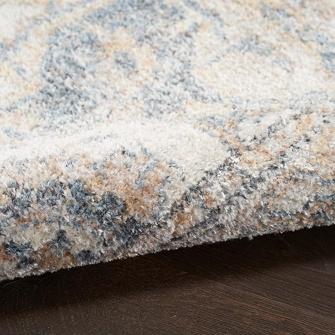 Nourison Home Astra Machine Washable Traditional Grey/Blue 2'2" x 4' Area Rug, Easy Cleaning, Non Shedding, Bed Room, Living Room, Dining Room, Kitchen (2x4)