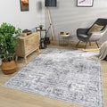 Paco Home Area Rug Modern Oriental Design in Vintage Look in Grey, Size: 6'7" x 9'2"