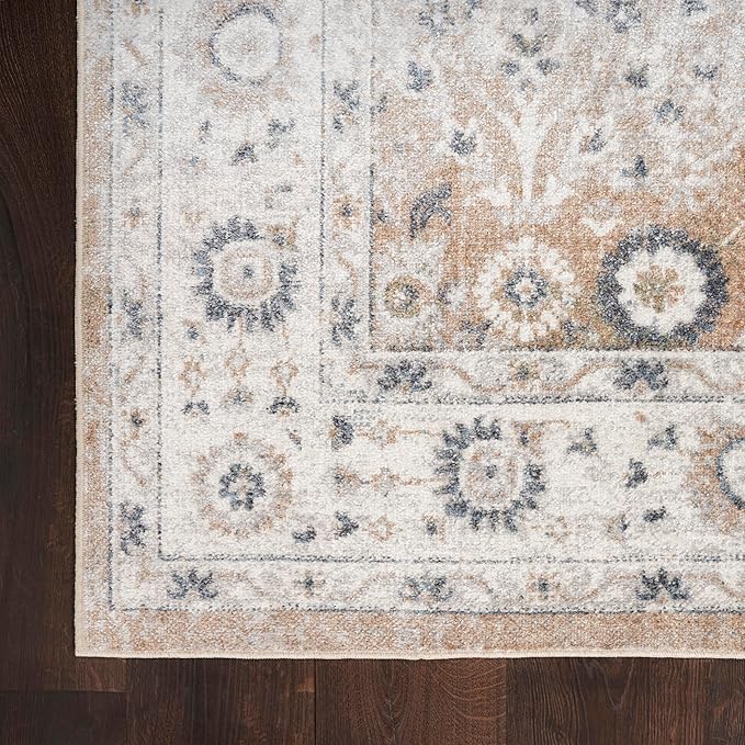 Nourison Home Astra Machine Washable Silver Taupe 4' x 6' Area Rug - Easy Clean, Non Shedding, Bed Room, Living Room, Dining Room, Kitchen (4' x 6')