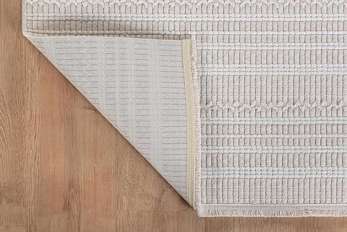 Modern Indoor Rug Stripe 8x10 Area Rugs for Living Room Luxury Kitchen Bedroom Durable Soft Geometric Durable Low and High Pile Stain Resistant Non Shedding Area Carpet 8x10