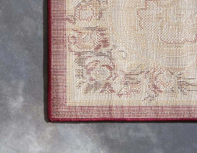 Rugs.com Chateau Collection Rug - 3 Ft Square Red Medium Pile Rug