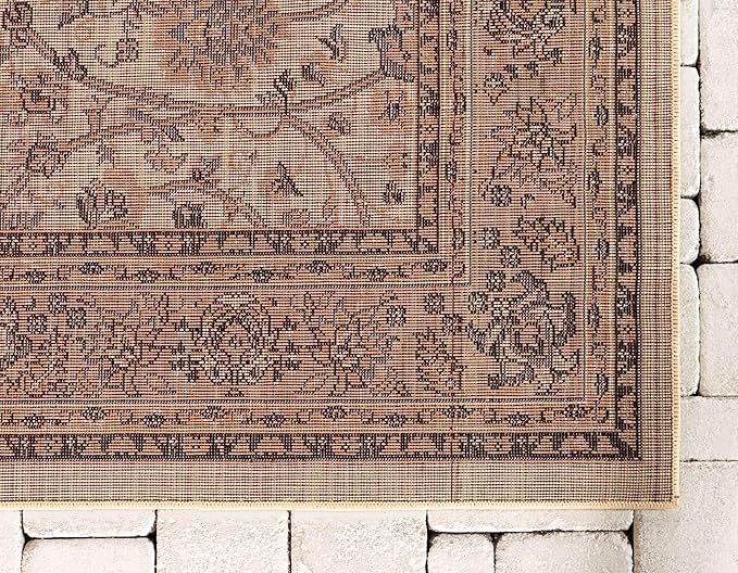 Unique Loom Sialk Hill Collection Area Rug - Washington (9' x 12' Rectangle Ivory/Black)