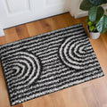 Rugshop Abstract Arch Shag Area Rug Anthracite Dark Gray 2' x 3' Ideal for Entryways, Kitchens, or Small Spaces