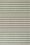 Dash & Albert Xaren Green Machine Washable Rug, 4 X 6 Feet, Green/Grey Stripe Pattern