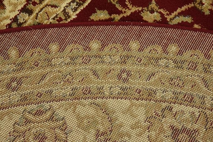 Unique Loom Voyage Collection Traditional Oriental Classic Intricate Design Area Rug (6' 0 x 6' 0 Round, Red/Gold)