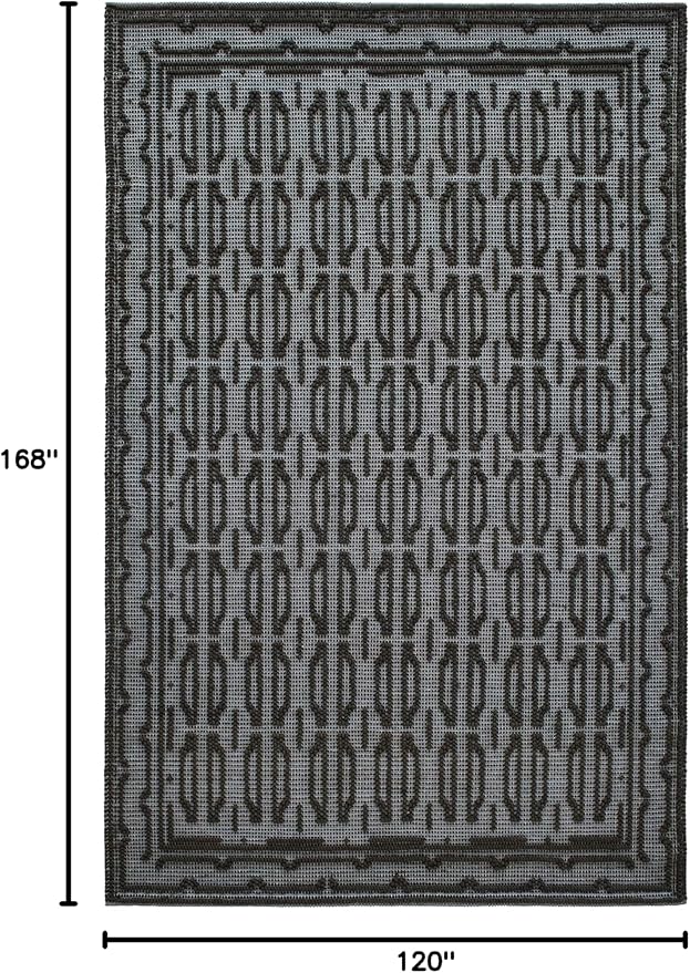 Dash and Albert Campbell Iron Handwoven Wool Rug, 10 X 14 Feet, Neutral/Grey Geometric Pattern - Premium Luxury Hotel Quality Soft Breathable Hypoallergenic Machine Washable Easy Care All Season
