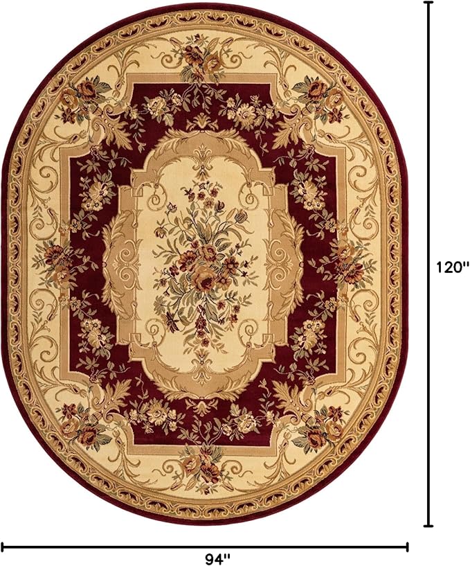 Rugs.com Chateau Collection Rug - 8' x 10' Oval Red Medium Pile Rug