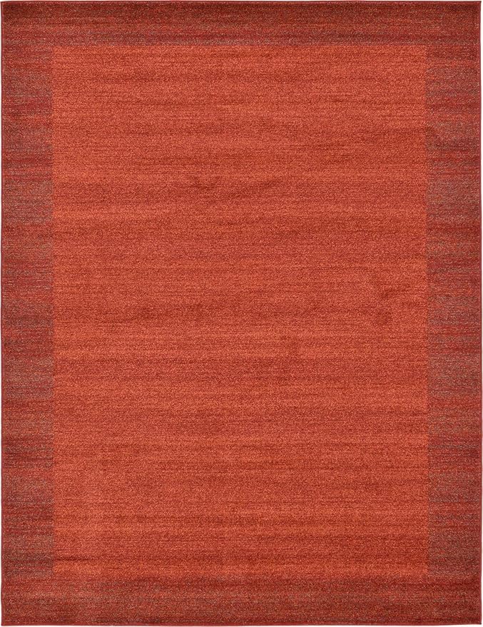 Rugs.com Angelica Collection Rug – 10' x 13' Terracotta Medium Rug Perfect for Living Rooms, Large Dining Rooms, Open Floorplans