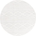 SAFAVIEH Tulum Collection Area Rug - 9' Round, Ivory & Light Grey, Moroccan Boho Tribal Design, Non-Shedding & Easy to Clean, Ideal for Living Room, Bedroom, Dining Space (TUL272G)