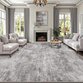 LUMI 4x6 Washable Area Rug for Living Room, Ultra Soft Modern Neutral Grey Rugs Non Slip with Rubber Backing, Low Profile, High Traffic, Stain Resistant Carpets, Ideal for Bedroom, Dining Room