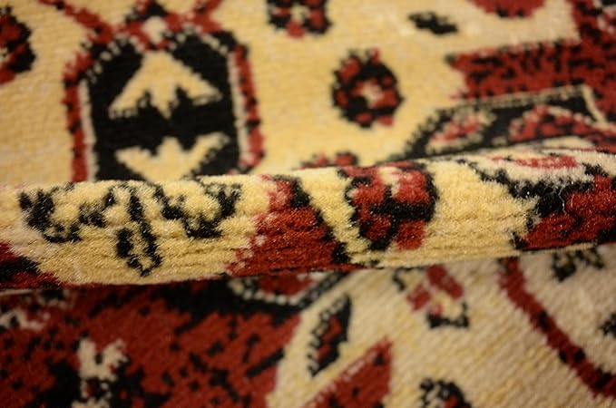 Unique Loom Taftan Collection Border Geometric Tribal Inspired Design Area Rug (2' 7 x 10' 0 Runner, Red/ Gold)