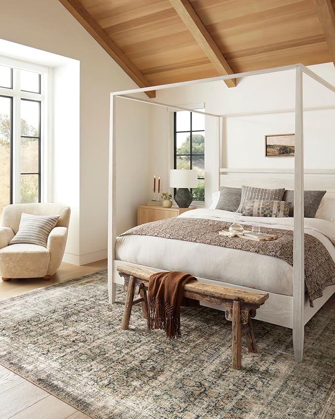 Loloi Amber Lewis Morgan Collection MOG-02 Navy/Sand 11'-6" x 14'-6" 38" Thick Area Rug feat. CloudPile, Neutral, Room Décor, Vintage Inspired, Livingroom, Bedroom, Dining Area