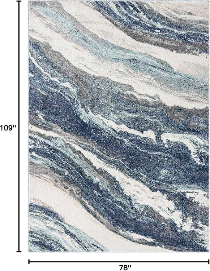 LUXE WEAVERS Lagos Collection 7983 Blue 6x9 Art Deco Area Rug