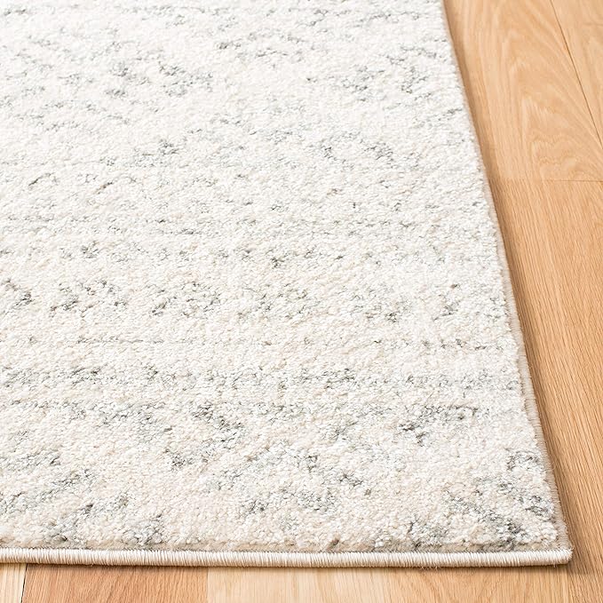 SAFAVIEH Tulum Collection Area Rug - 3' Square, Ivory & Grey, Moroccan Boho Tribal Design, Non-Shedding & Easy to Clean, Ideal for Entryway, Foyer, Accent Space, Bedroom (TUL272A)