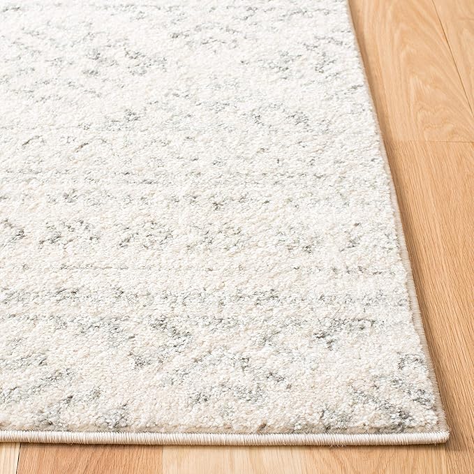 SAFAVIEH Tulum Collection Area Rug - 9' Square, Ivory & Grey, Moroccan Boho Tribal Design, Non-Shedding & Easy to Clean, Ideal for Living Room, Bedroom, Dining Space (TUL272A)