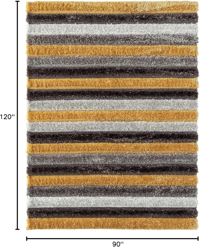LUXE WEAVERS Lantanas Collection 7119 Yellow 8x10 Modern Geometric Area Rug