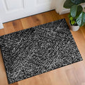 Rugshop Geometric Diamond Stripe Shag Area Rug Anthracite Dark Gray 2' x 3' Ideal for Entryways, Kitchens, or Small Spaces
