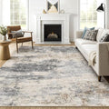 7x9 Area Rugs Living Room: Washable Large Abstract Modern Soft Rug Stain Resistant Indoor Floor Non Slip Accent Carpet for Bedroom Nursery Playroom Dining Room Office Dorm Home House- Grey Brown