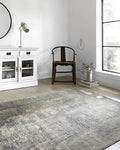 Loloi Teagan Collection TEA-05 Denim/Slate 9'-9" x 13'-6" Area Rug, Large, Soft Neutral Rug, High-Traffic for Living Room, Bedroom, Home Office, Dining Area