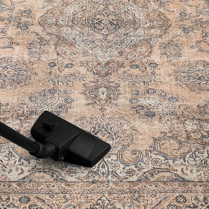 Keen Home Design 2x10 Rug - Machine Washable Runner Rug with Non-Slip Backing, Ideal for Hallway, Entryway, Kitchen, Laundry Room - Vintage, Easy Clean, Durable, Low Pile - (2'6" x 10')