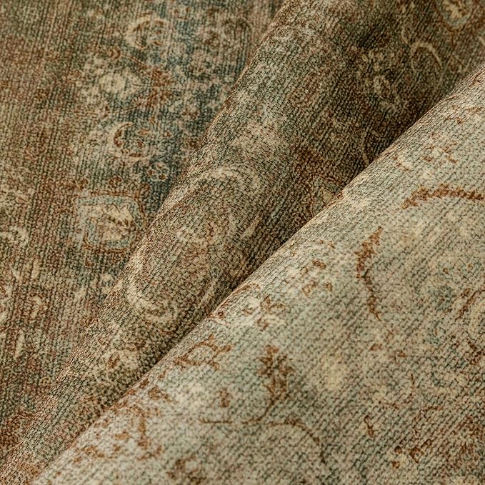 Vintage Runner Rug 2x8 Washable Hallway Carpet Non Slip Long Brown Bedroom Low Pile Kitchen Distressed Retro Accent Throw Rug for Bathroom Dining Laundry Living Room