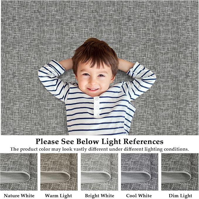 RUGSREAL 8x10 Washable Rug for Living Room Non-Slip Modern Abstract Area Rug Stain Resistant Large Bedroom Rug Contemporary Accent Throw Floor Carpet Solid Rug for Dining Room Home Decor, Grey