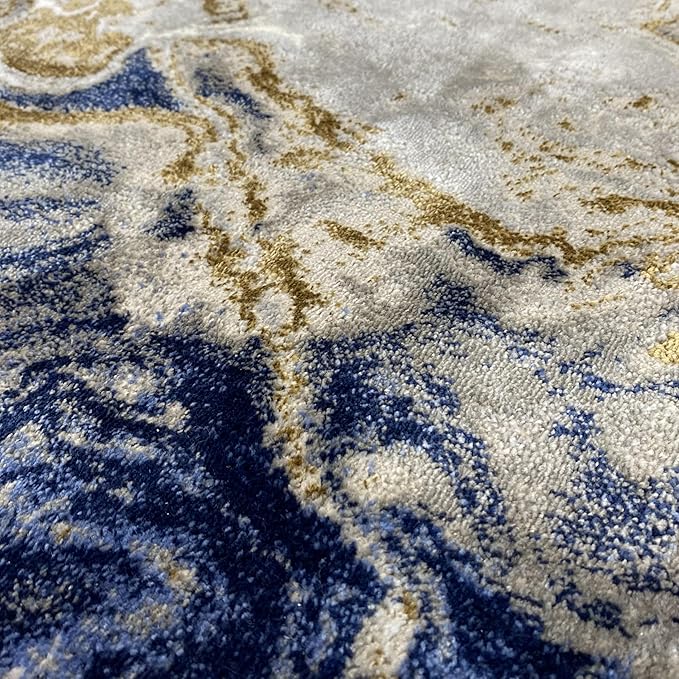 LUXE WEAVERS Marble Swirl Abstract Area Rug, Blue 4x5