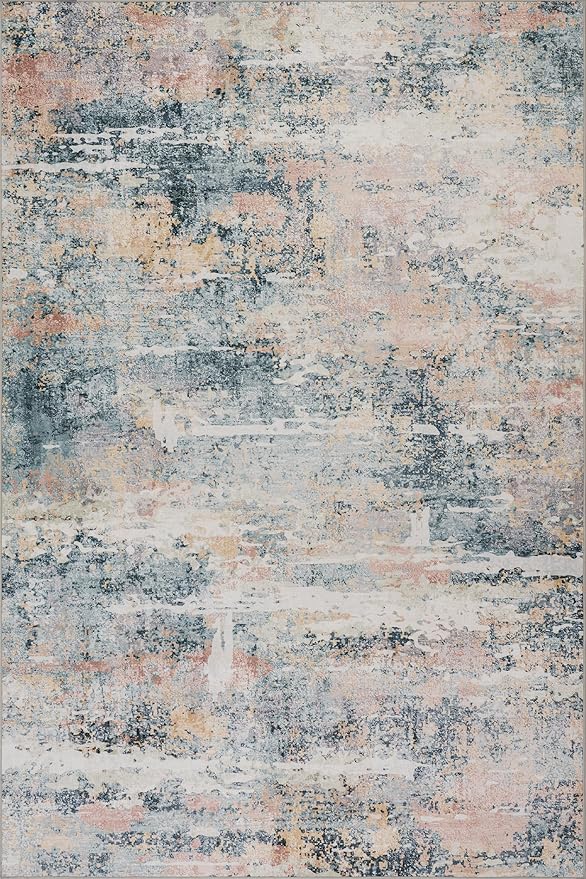 Dash & Albert Blaire Mineral Machine Washable Rug, 5 X 8 Feet, Multicolored Graphic Pattern