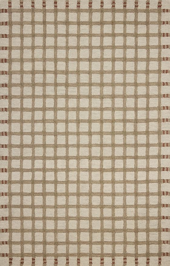 Loloi Magnolia Home by Joanna Gaines Waylon Collection WAY-02 Natural/Rust 3'-6" x 5'-6" Accent Rug