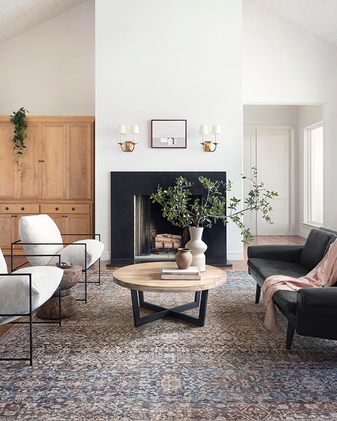Loloi Chris Loves Julia Jules Collection JUL-06 Denim/Spice 2'-6'' x 12'-0'', .13" Pile Height, Runner Rug