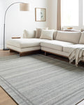 Mark&Day Wool Rugs, 4x6 Janmichael Solid and Border Gray Area Rug, Grey Ivory Carpet for Living Room, Bedroom or Kitchen (3'6" x 5'6")