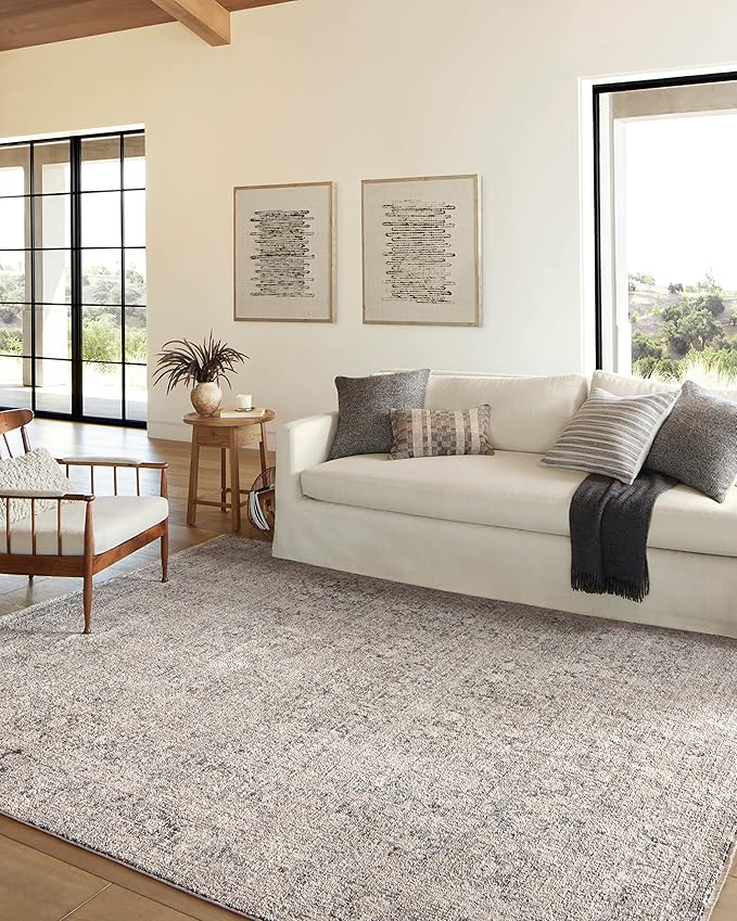 Loloi Amber Lewis Alie Collection ALE-01 Stone/Mist 2'-7'' x 12'-0'', .13'' Pile Height, Runner Rug