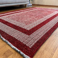 Alfa Rich 4x6 Red Burgundy Washable Area Rugs for Living Room Bedroom Kitchen Cotton Rug