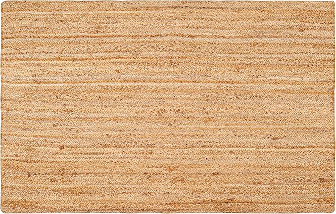 Hausattire Hand Woven Jute Braided Rug, 3'x5' – Natural, Reversible Boho Entry Area Rugs for Kitchen, Living Room I Farmhouse Indoor Outdoor Decorative Floor Rug, 36x60 Inches