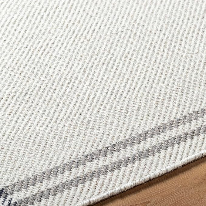 Mark&Day Wool Rugs, 9x12 Janmichael Cottage Light Silver/Charcoal Area Rug, Silver Grey Carpet for Living Room, Bedroom or Kitchen (8'10" x 12')