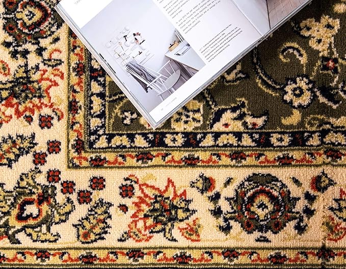 Unique Loom Sialk Hill Collection Area Rug - Washington (7' 10" x 10' Rectangle Green/Hunter Green)