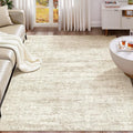 10x14 Area Rug Living Room Rugs - Washable Neutral Modern Abstract Soft Thin Rug Indoor Floor No Slip Rug Carpet for Bedroom Under Dining Table Home Office Decor - Beige/Brown